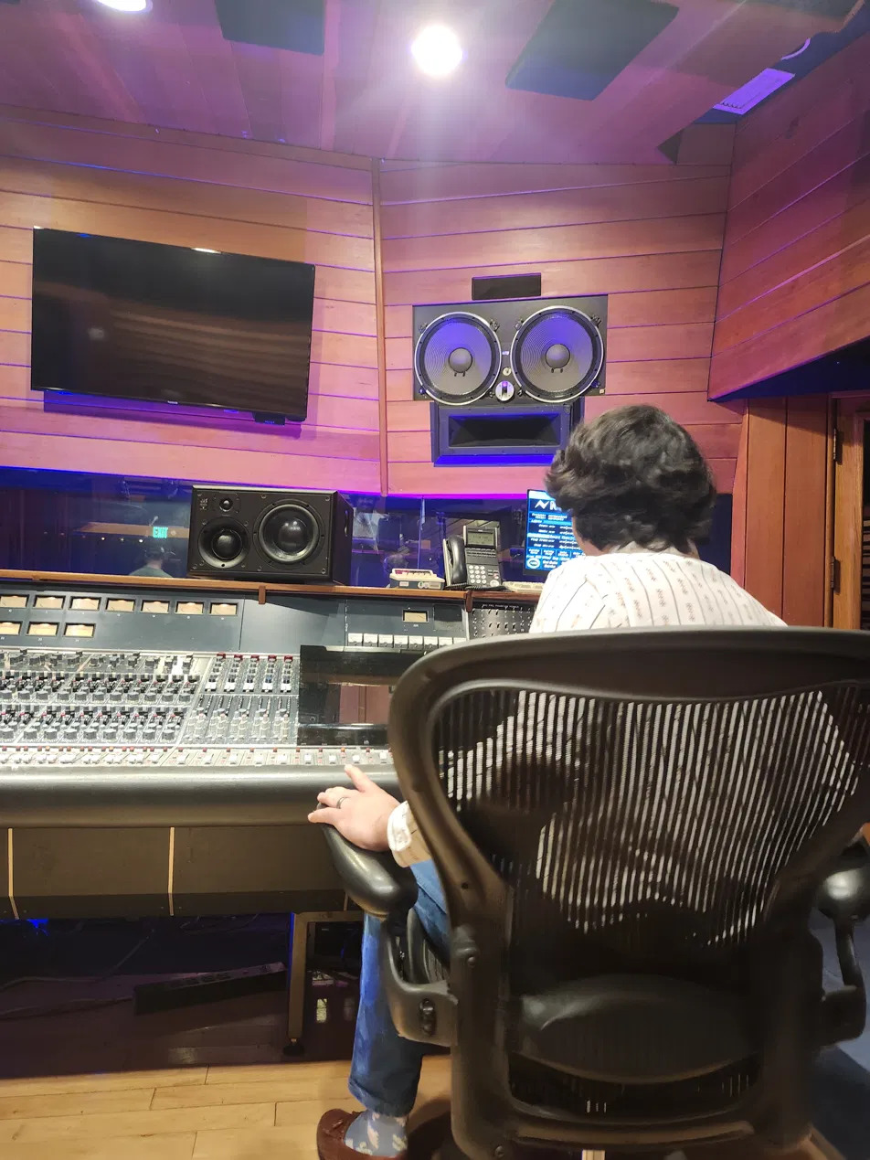 Kyle at the mixing console